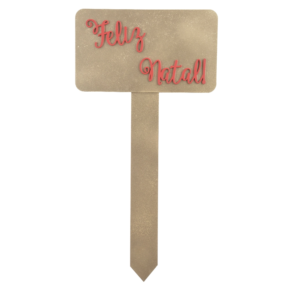 Placa Natal Dourado 28x15cm 99823 Dea