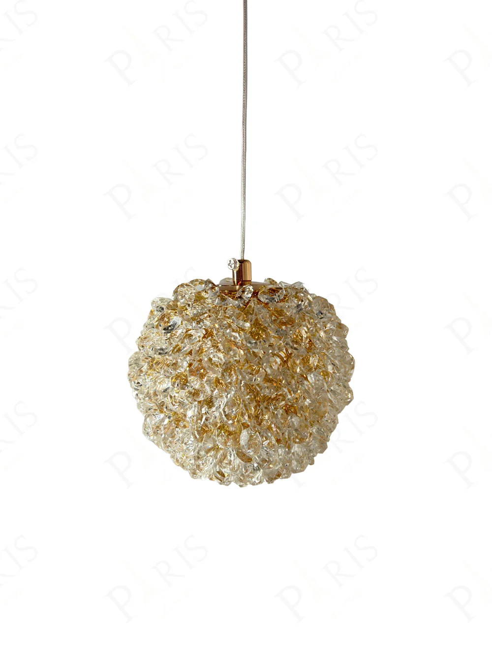Pendente Globo Dourado Com Cristais 12cm 1g9 15743-pl