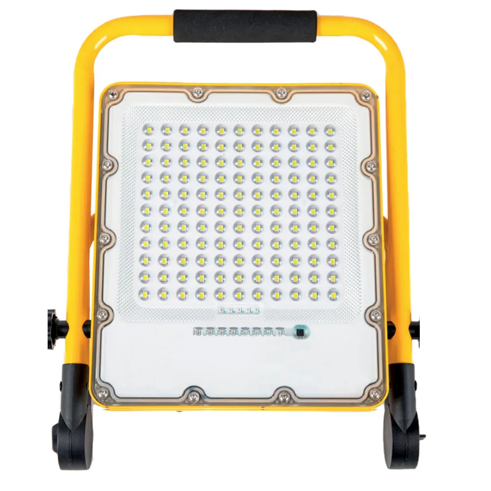 Refletor Holofote Led C/ Bateria Recarregável Portátil 300w Branco Frio