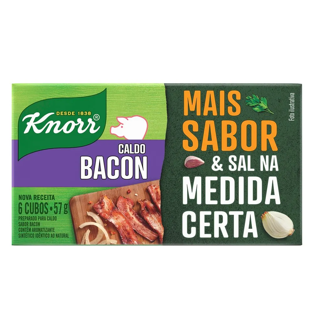 Tempero Pronto Sabor Bacon e Louro com Sal Knorr Caldos 57g
