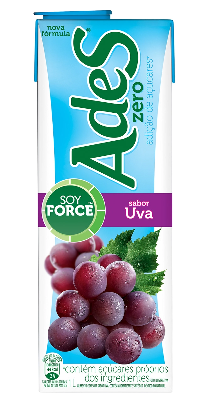 Bebida De Soja Ades Zero Uva 1l