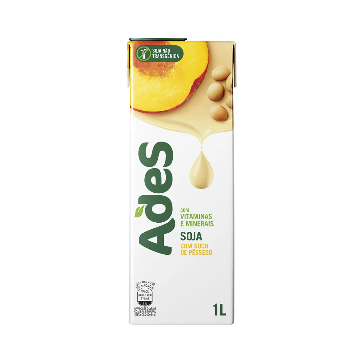 Bebida à Base de Soja Sabor Pêssego Ades 1 Litro
