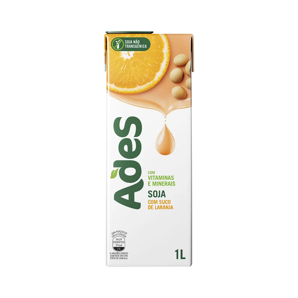 Bebida à Base de Soja Sabor Laranja Ades 1 Litro