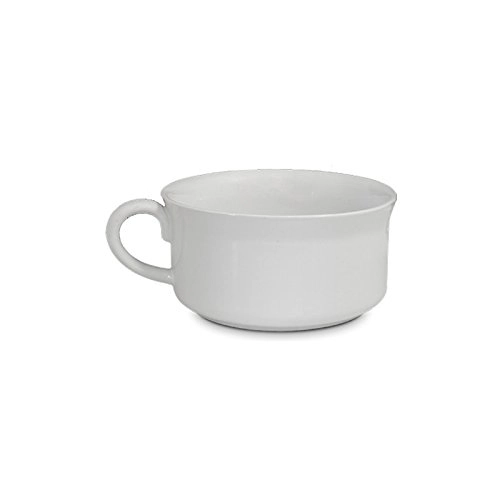 Caneca De Sopa Mondoceram Gourmet Em Cerâmica Branca 350 Ml