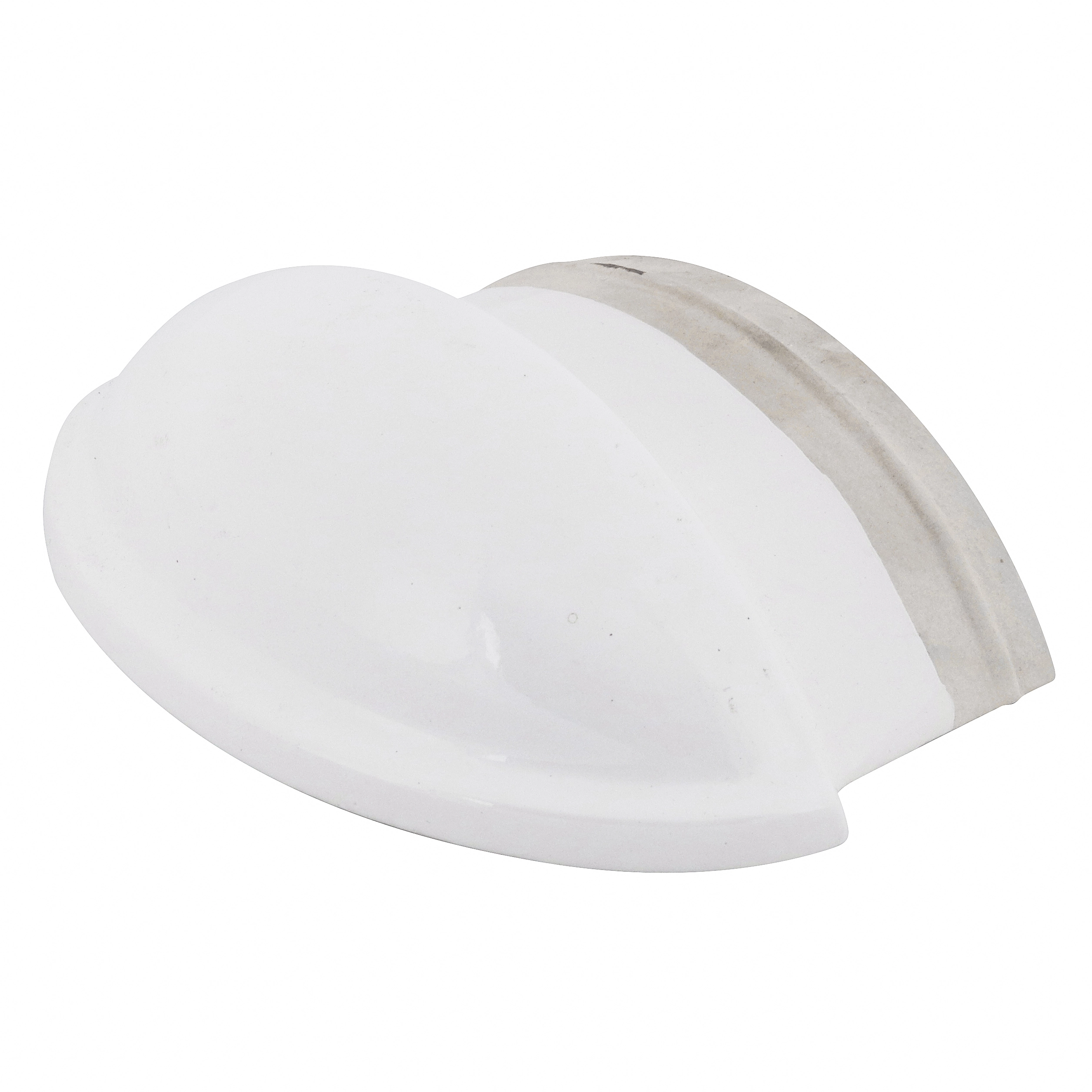Telha Terminal em Cerâmica Plan Esmaltada Classic 12x17,5cm White Perkus