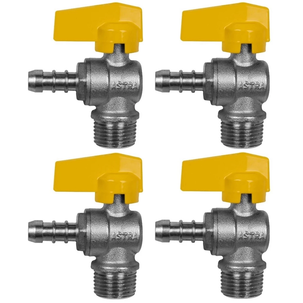 Kit 4 Registro Válvula Esférica 90° Rm Espigão 1/2   Pex Gás