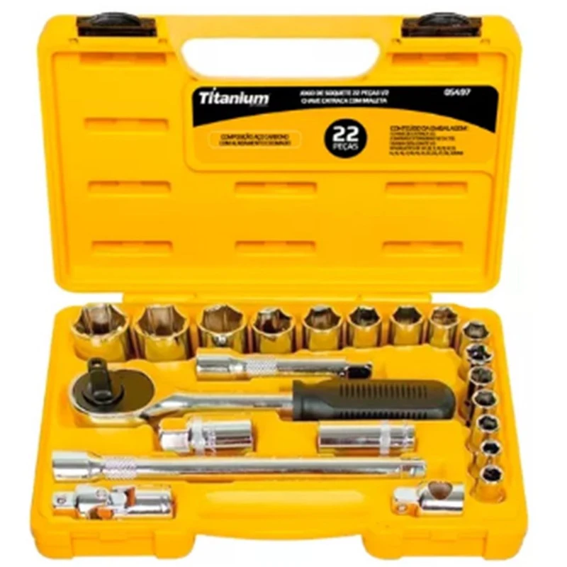 Kit Ferramenta Soqueta Estriado 1/2 Pol 8 A 32mm