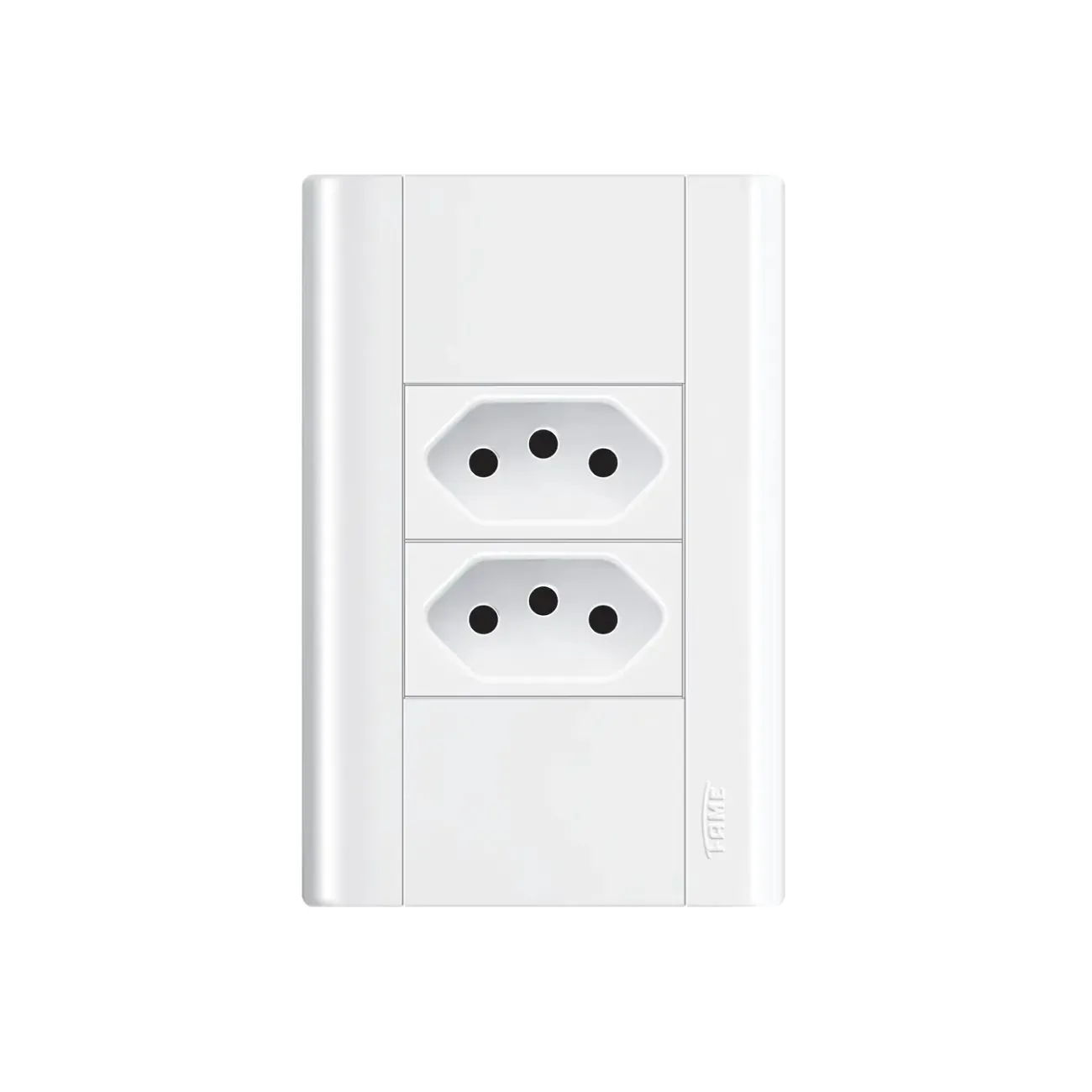 Tomada Dupla 20a/250v Com Placa 4x2 Fame Modulare Branco