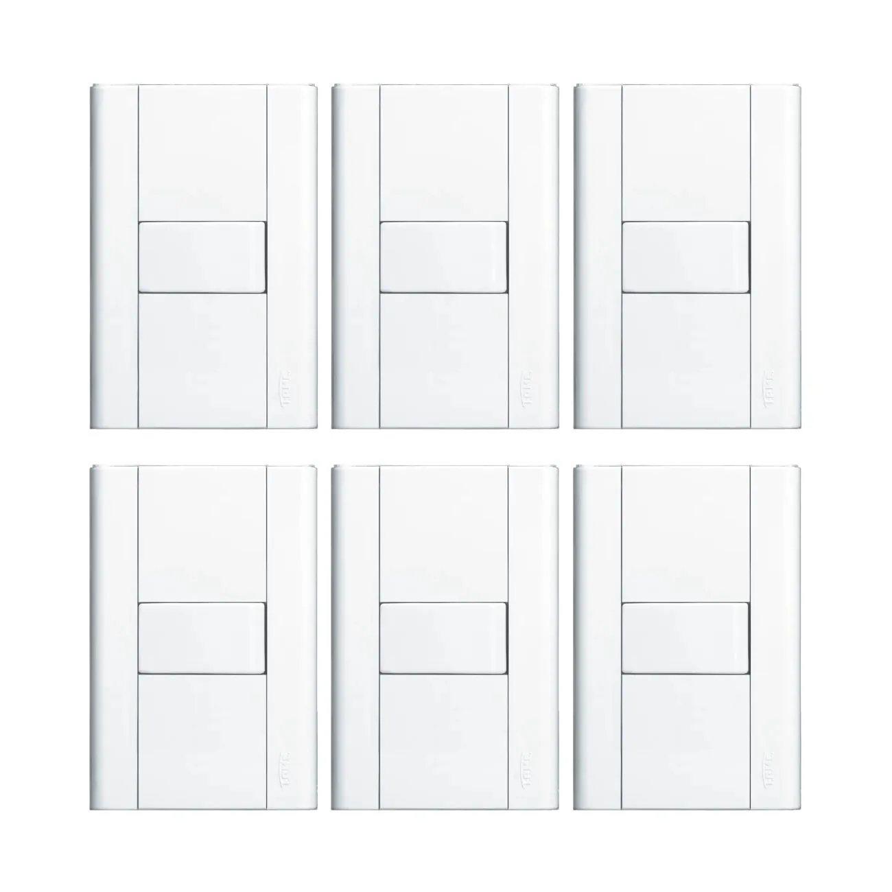 Interruptor Simples Com Placa 4x2 Fame Modulare - Kit 6 Un Branco