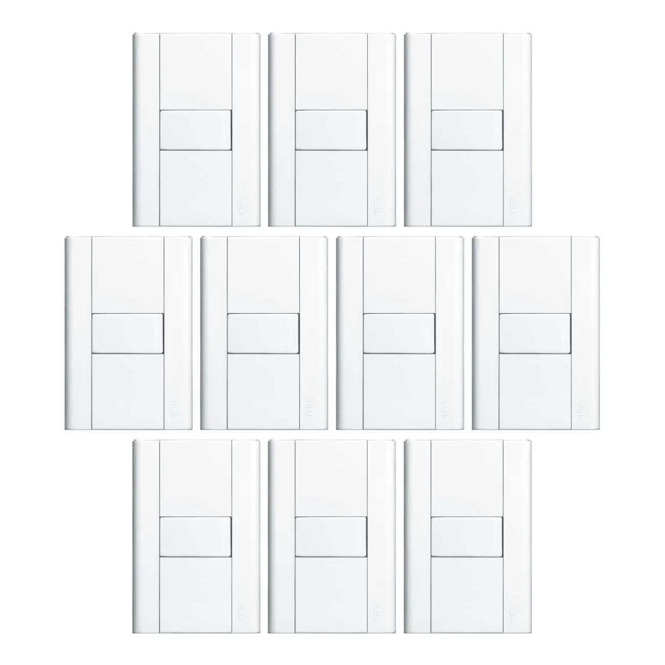 Interruptor Simples Com Placa 4x2 Fame Modulare - Kit 10 Un Branco