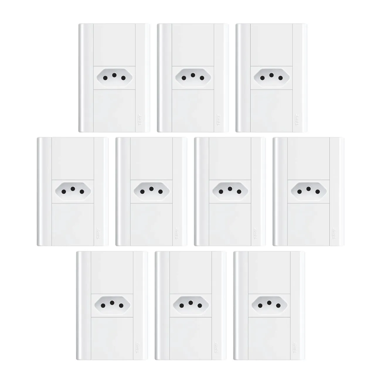 Tomada 2p+t 10a/250v Com Placa 4x2 Fame Modulare - Kit 10 Un Branco
