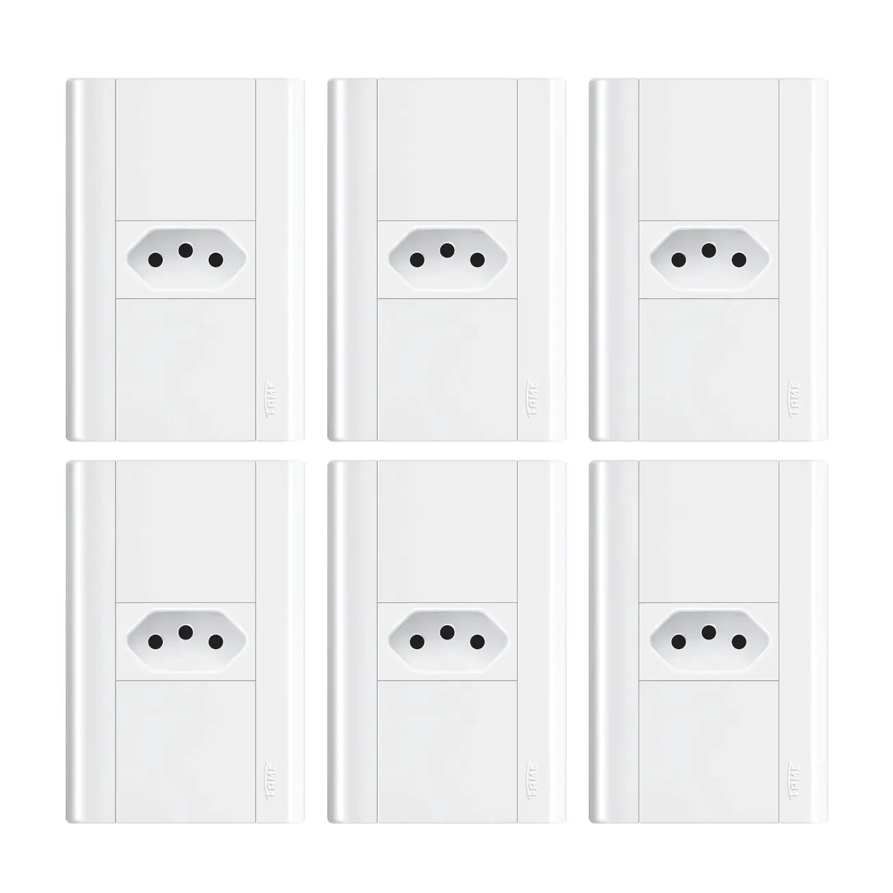 Tomada 2p+t 20a/250v Com Placa 4x2 Fame Modulare - Kit 6 Un Branco