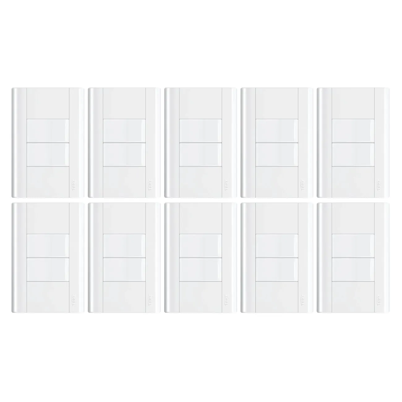 Interruptor 2 Teclas Com Placa 4x2 Fame Modulare - Kit 10 Un Branco
