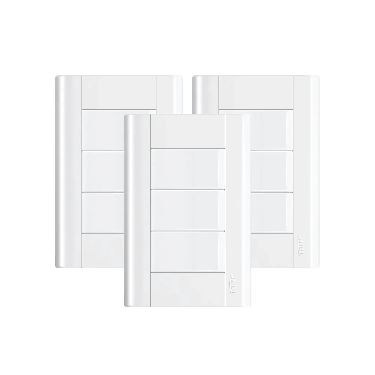 Interruptor Triplo C/ Placa 4x2 Fame Modulare - Kit 3 Un Branco