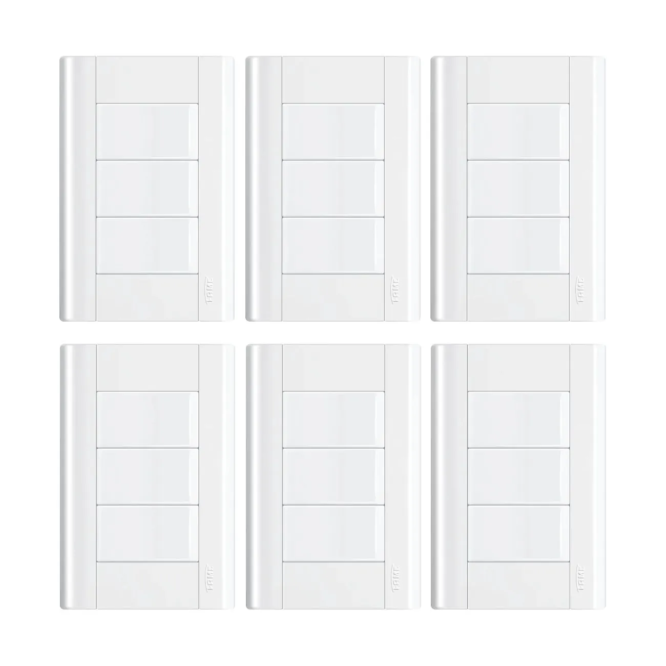 Interruptor Triplo C/ Placa 4x2 Fame Modulare - Kit 6 Un Branco