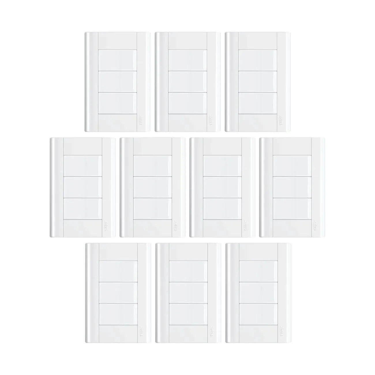 Interruptor Triplo C/ Placa 4x2 Fame Modulare - Kit 10 Un Branco