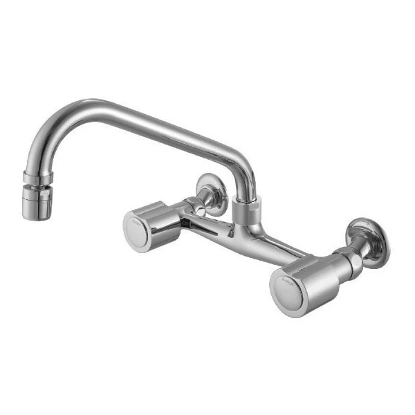 Torneira Misturador para Parede de Cozinha Bica Alta Cromada Domus Meber