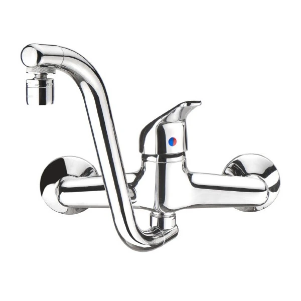 Torneira Monocomando para Parede de Cozinha Bica Alta Cromada Vega Meber