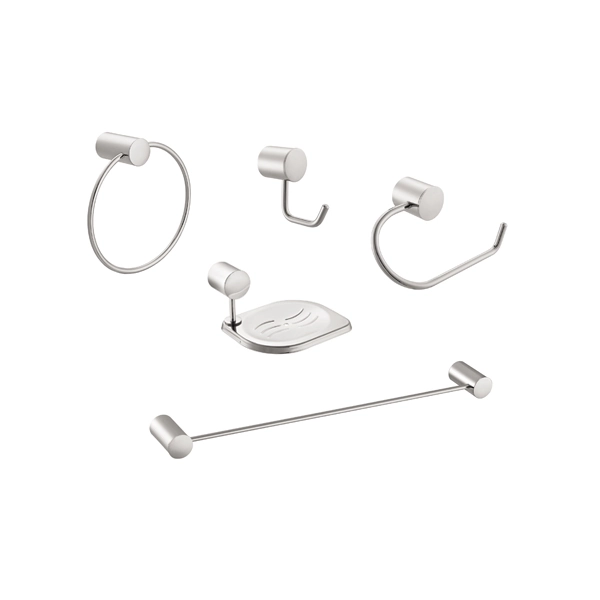Kit Acessórios de Parede 5 Peças Metal Atria Prata