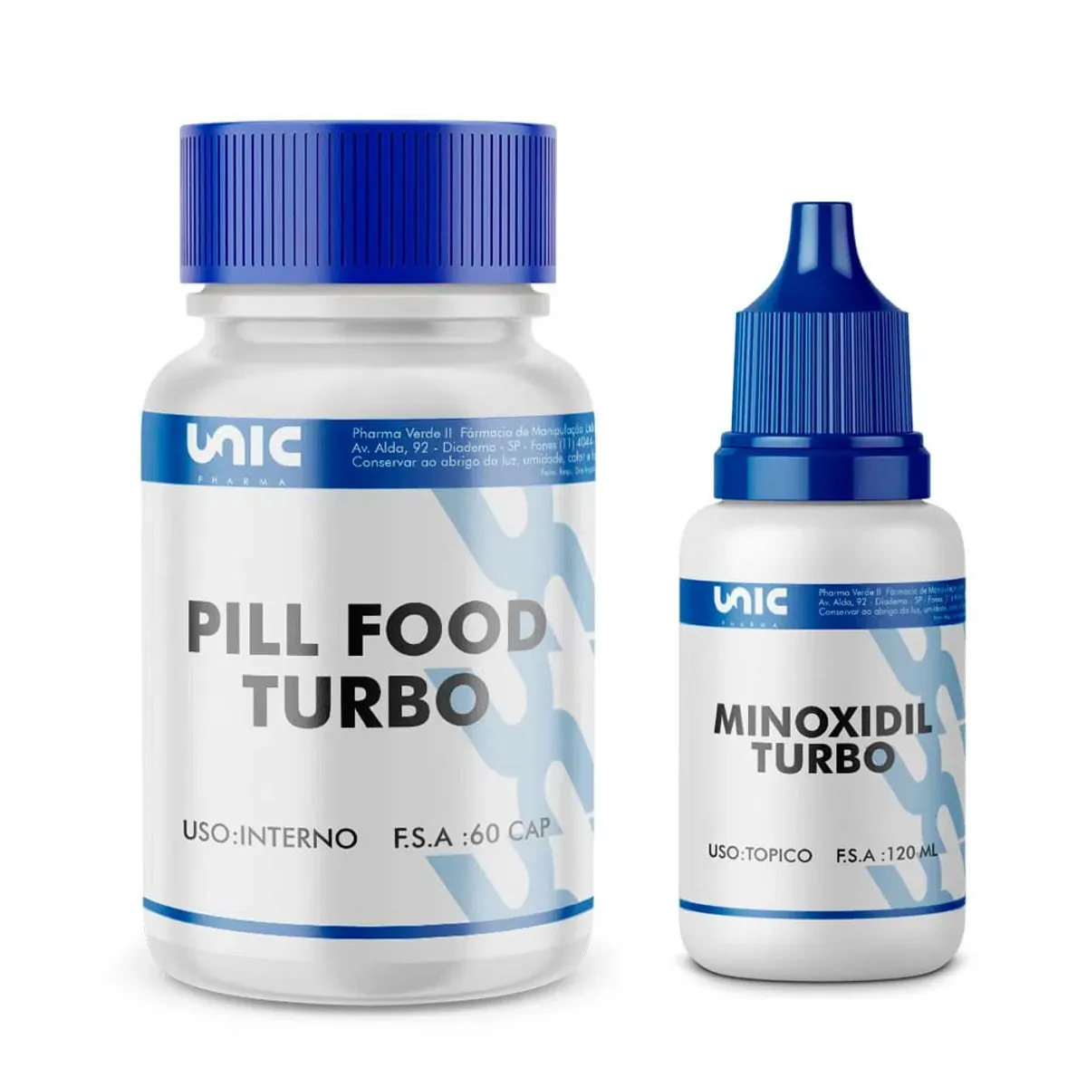 Pill Food Turbo 60 Cáps + Minoxidil Turbo 120ml