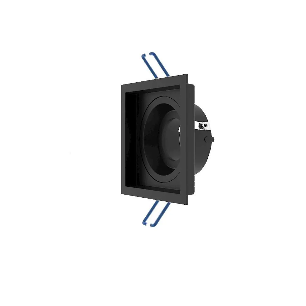 Spot Recuado Embutir Quadrado Orientável Mr16 Il Preto Micro Texturizado NÃO ACOMPANHA LÂMPADA
