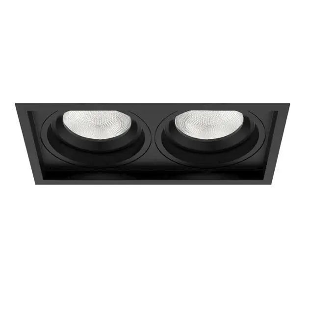 Spot Embutir Recuado Microborda Duplo Par20 Preto - Interlight