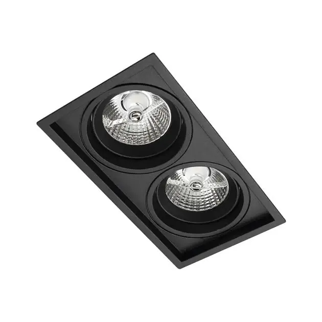 Spot Embutir Recuado Microborda Duplo Ar70 Preto - Interlight
