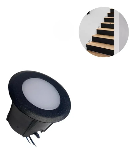 Balizador Coin Mini Preto 0,3w 2700k Quente Ip66 Interlight