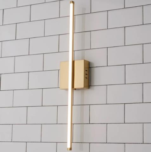 Arandela Slim 01 Perfil Alumínio E Acrílico P/ Fita Led - 80cm - Dourado
