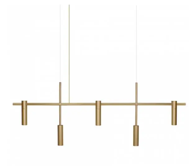 Pendente Moderno Slim Prelúdio P/5 Mini Dicroicas Mr11 -  Dourado