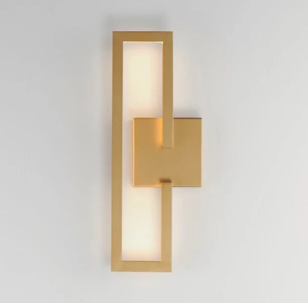 Arandela Moderna Slim Reatangular Perfis P/ Fita Led (inclusa) - Dourada