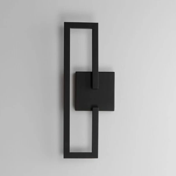 Arandela Moderna Slim Reatangular Perfis P/ Fita Led (inclusa) - Preta