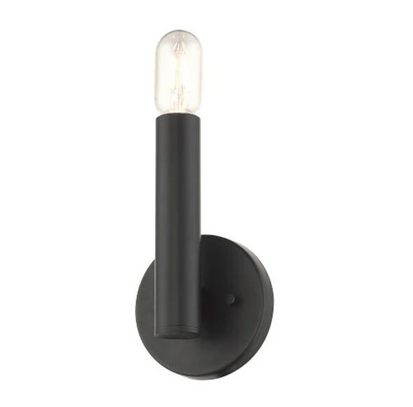 Arandela Moderna Slim Tubular P/1 Lâmpada E27 - 30cm (preta)