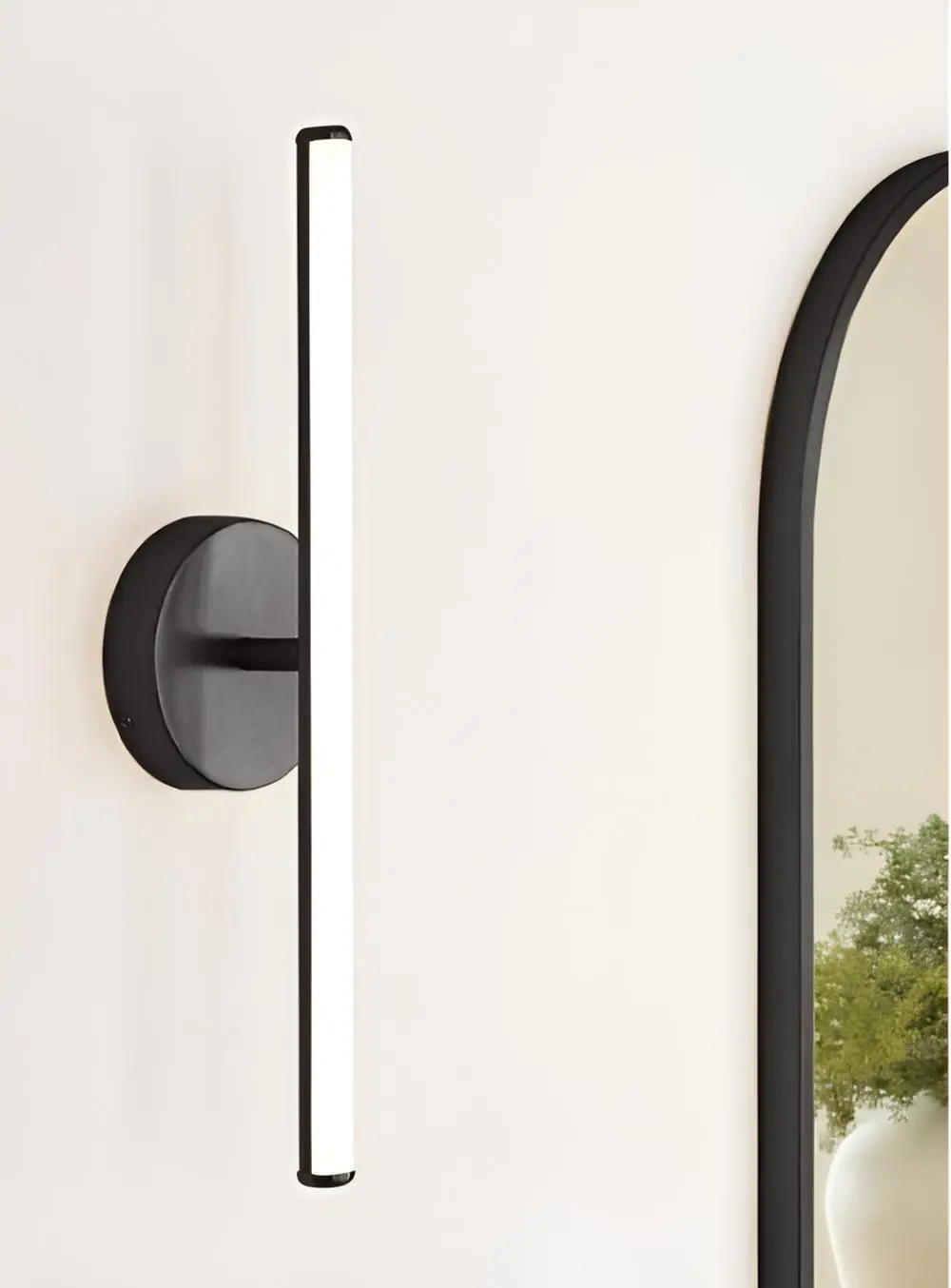Arandela Moderna Slim Linear Minimalista Perfil Led Integrado 60cm - Preta