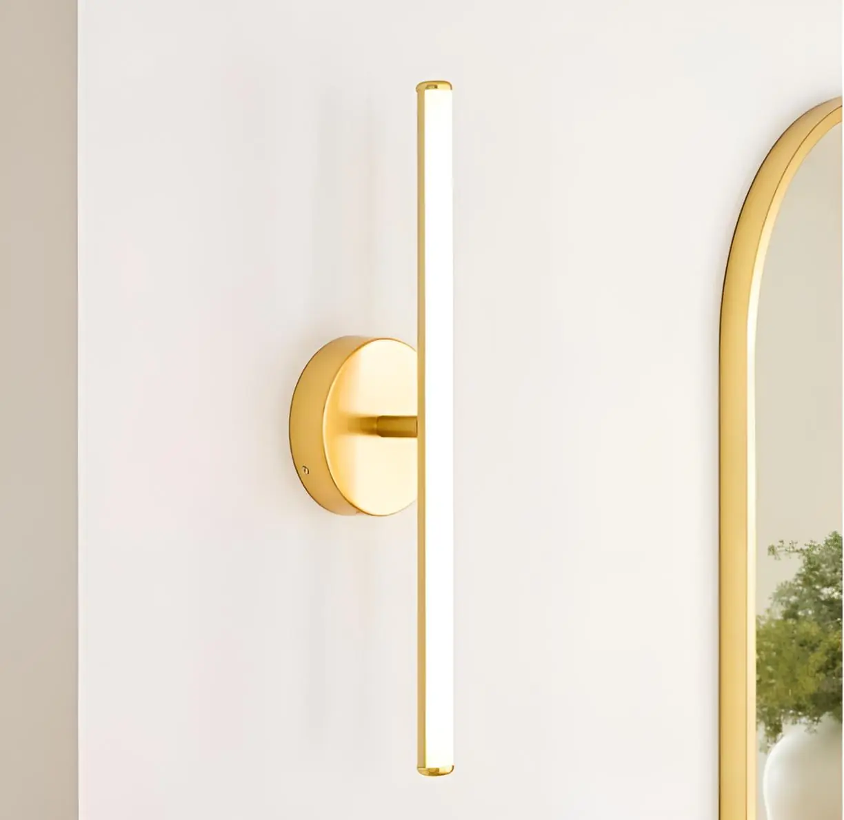 Arandela Moderna Slim Linear Minimalista Perfil Led Integrado 100cm - Dourada