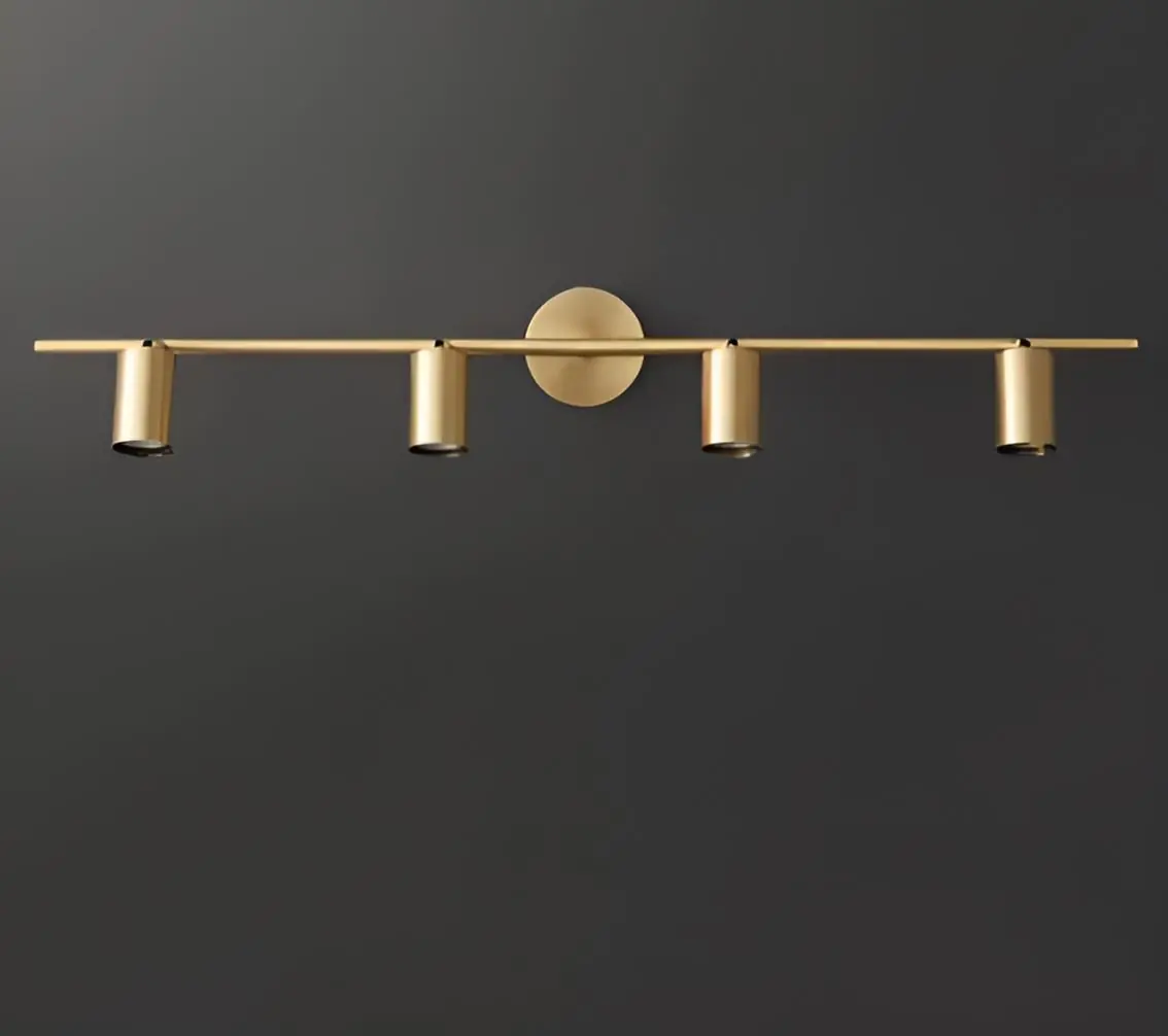 Arandela Moderna Linear Metálica Slim P/4 Dicroicas Não Direcionáveis - 80cm - Dourado