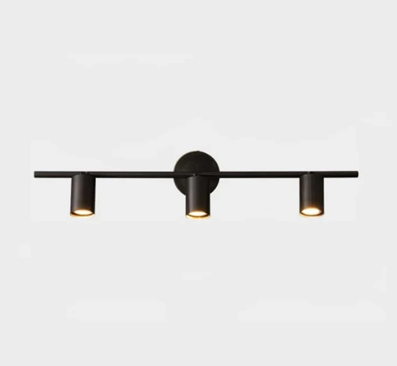Arandela Moderna Slim Linear Minimalista Metálica P/3 Dicroicas - 60cm - Preto