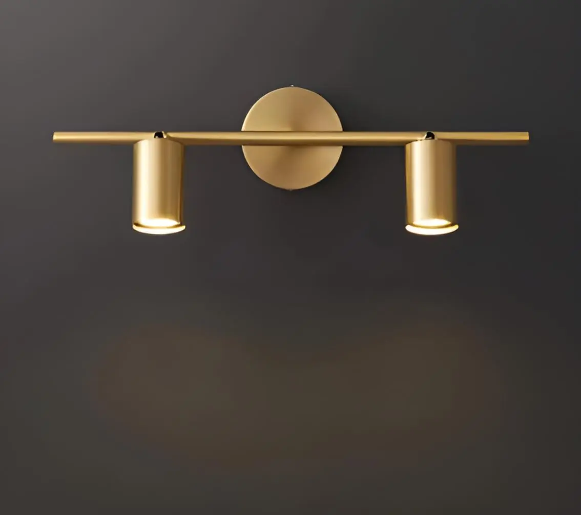 Arandela Moderna Slim Linear Minimalista Moderna P/2 Lâmpadas Dicroicas - 50cm - Dourada