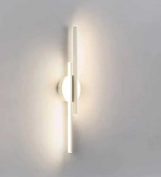 Arandela Moderna Slim Minimalista 2 Perfis Paralelos Led Integrado - 75cm - Branca