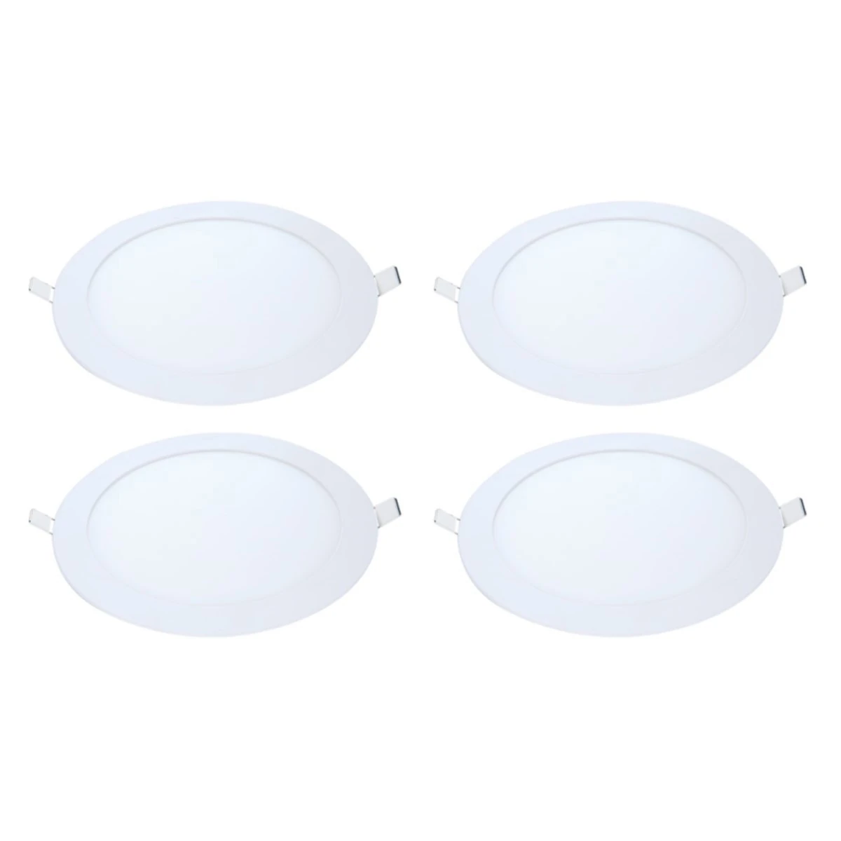 Kit 4 Painel Led Embutir Redondo Luz Fria 6500k 12w 17cm