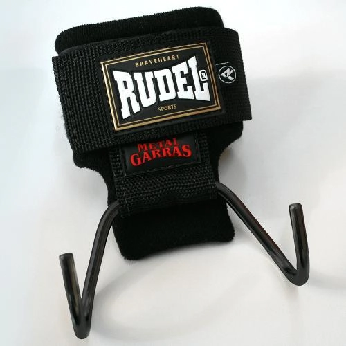 Luva Rudel Straps Metal Garras Gancho Tala Musculação