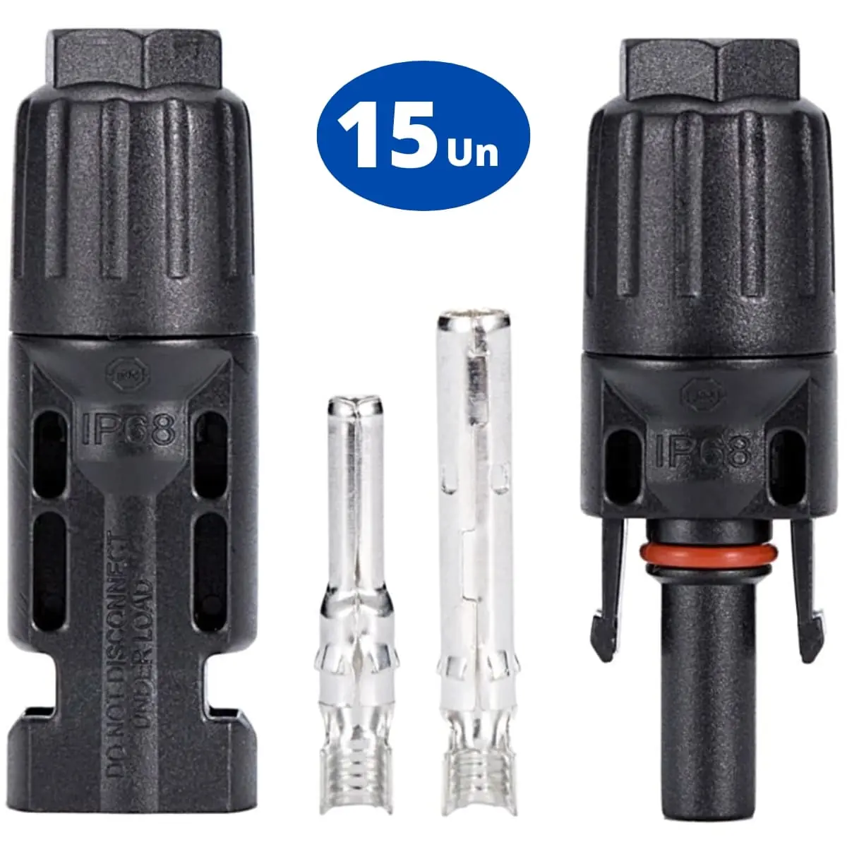 Conector Plug Mc4 Para Painel Cabo Solar Par Macho + Fêmea | Kaztec | Kit 15 Pares
