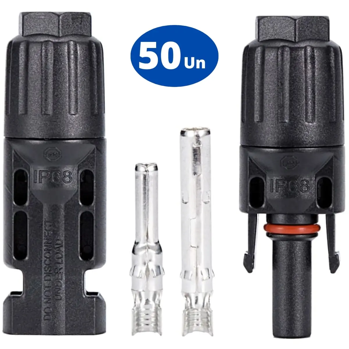 Conector Plug Mc4 Para Painel Cabo Solar Par Macho + Fêmea | Kaztec | Kit 50 Pares