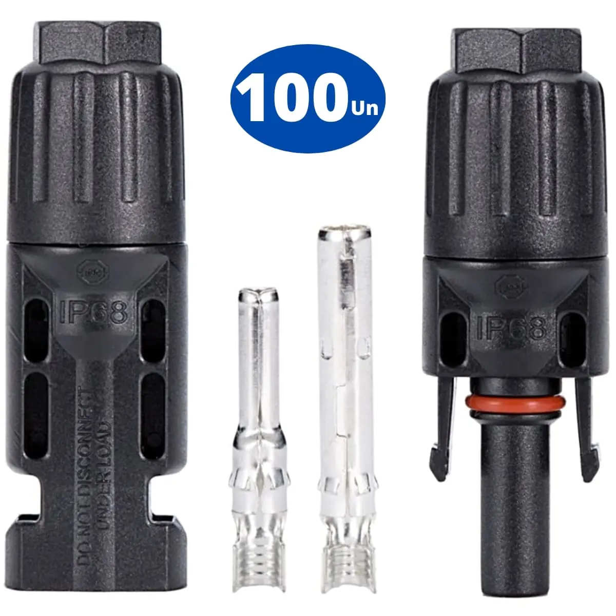 Conector Plug Mc4 Para Painel Cabo Solar Par Macho + Fêmea | Kaztec | Kit 100 Pares