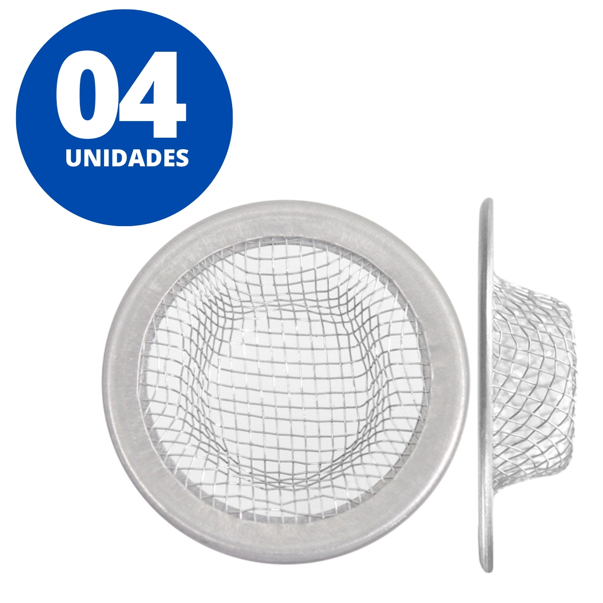 Ralinho Japonês Para Pia Lavatório Tanque Em Inox 47mm | Kaztec | Kit 04 Un