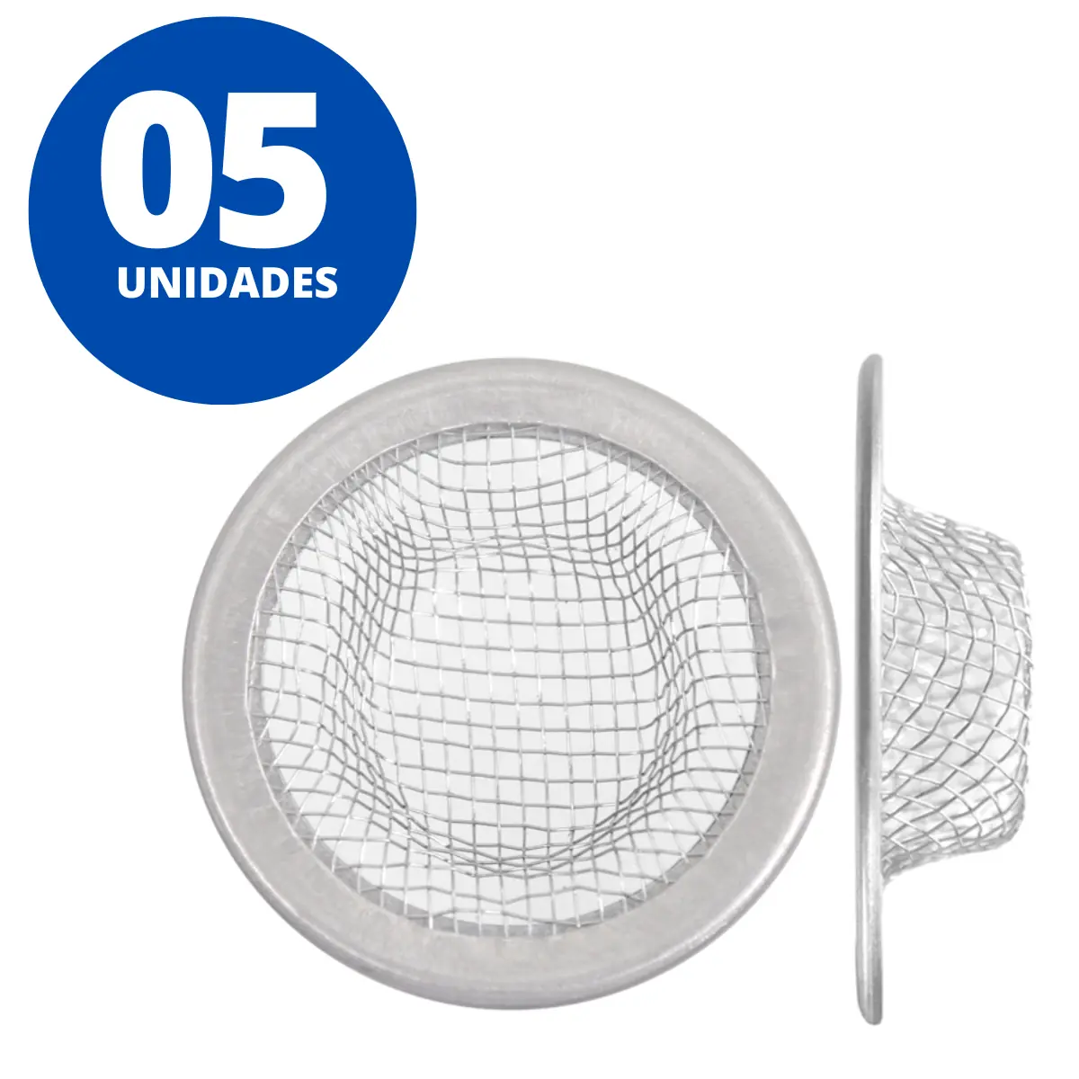 Ralinho Japonês Para Pia Lavatório Tanque Em Inox 47mm | Kaztec | Kit 05 Un