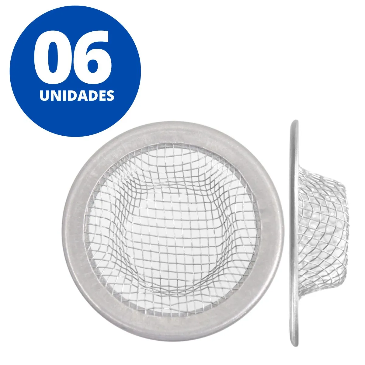 Ralinho Japonês Para Pia Lavatório Tanque Em Inox 47mm | Kaztec | Kit 06 Un
