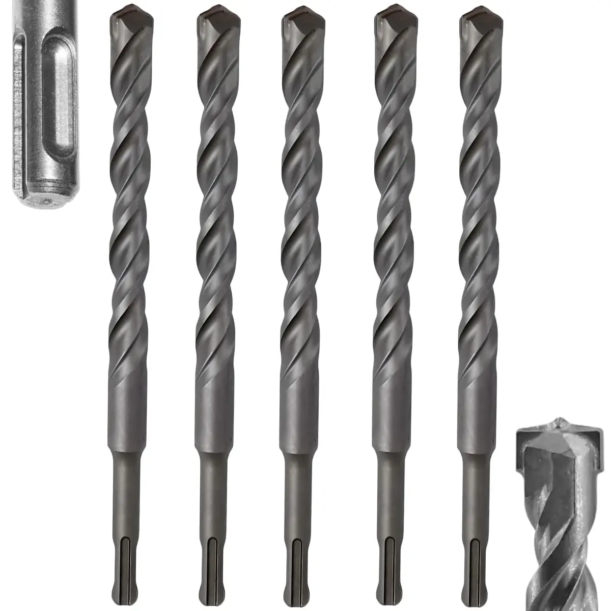 Broca Vídea Fura Parede Concreto 8mm X 160mm Encaixe Sds Plus | Fertak | Kit 05 Un