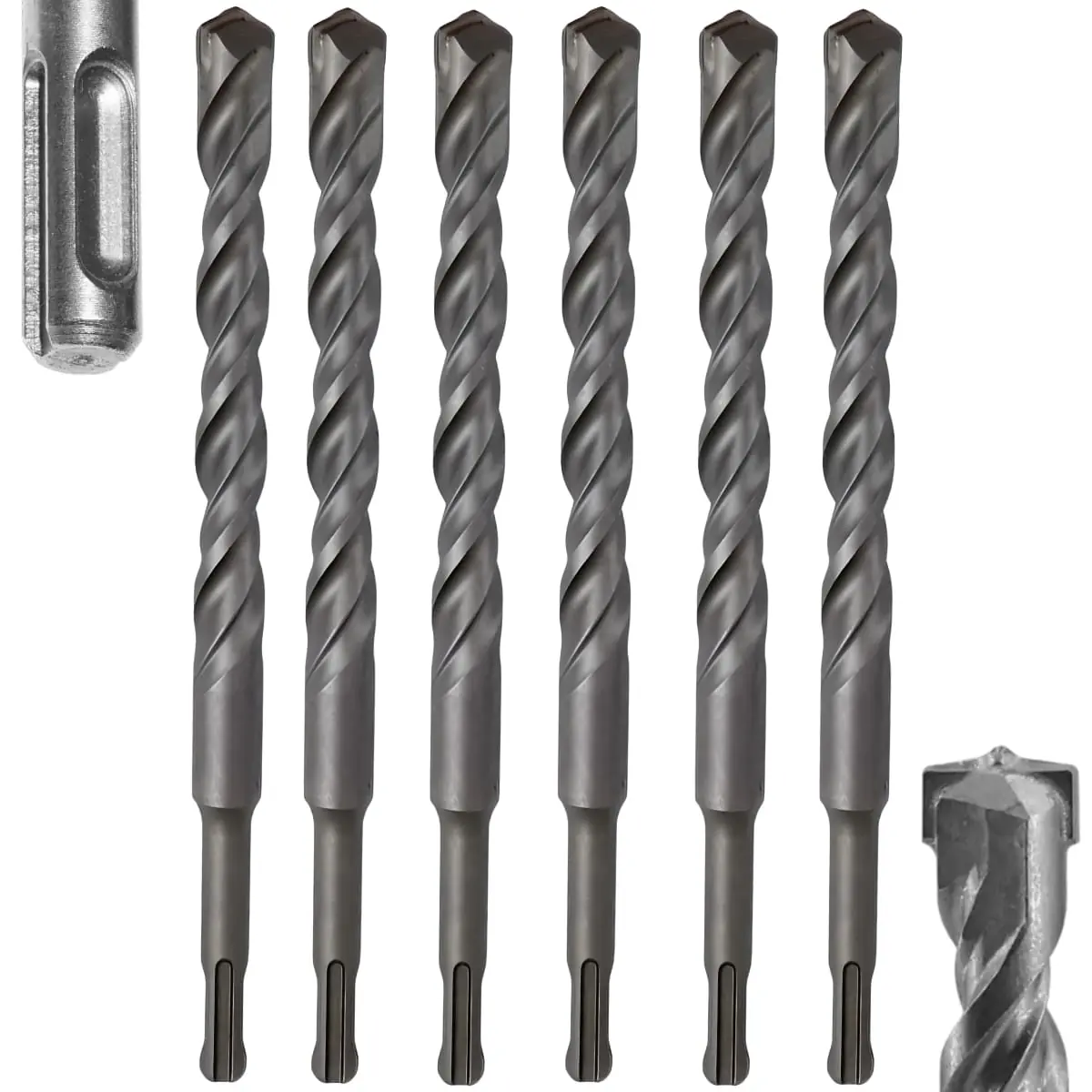 Broca Vídea Fura Parede Concreto 10mm X 160mm Encaixe Sds Plus | Fertak | Kit 06 Un