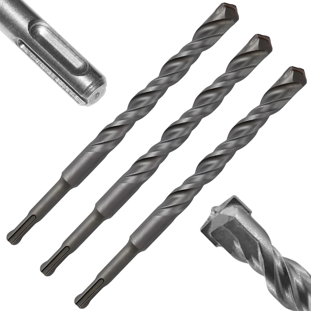 Broca Vídea Fura Parede Concreto 12mm X 160mm Encaixe Sds Plus | Fertak | Kit 03 Un